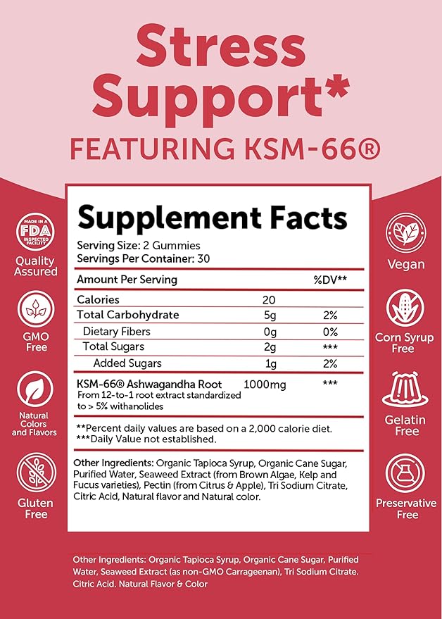 Lunakai USA Made Women’s Multi &amp Ashwagandha Gummies Bundle – 16 Essential Nutrients &amp KSM-66 Extract – 60 Ct Each