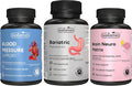 Bariatric Multivitamin with Iron + Vitamin Brain Matrix with Ginkgo Biloba + Blood Pressure Support Supplement with Garlic Hibiscus and Hawthorn