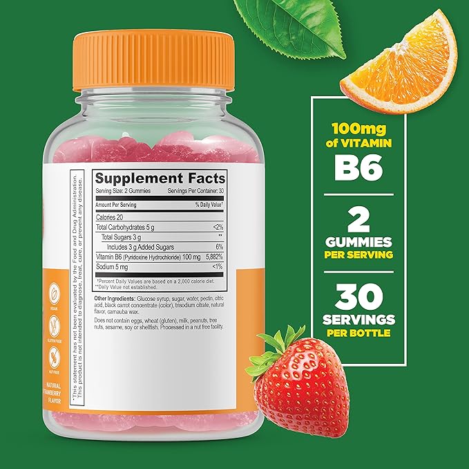 Lifeable Vitamin D 5000 IU + Vitamin B6 Gummies Bundle - Great Tasting Vitamin Supplement Gluten Free GMO Free Chewable Gummy