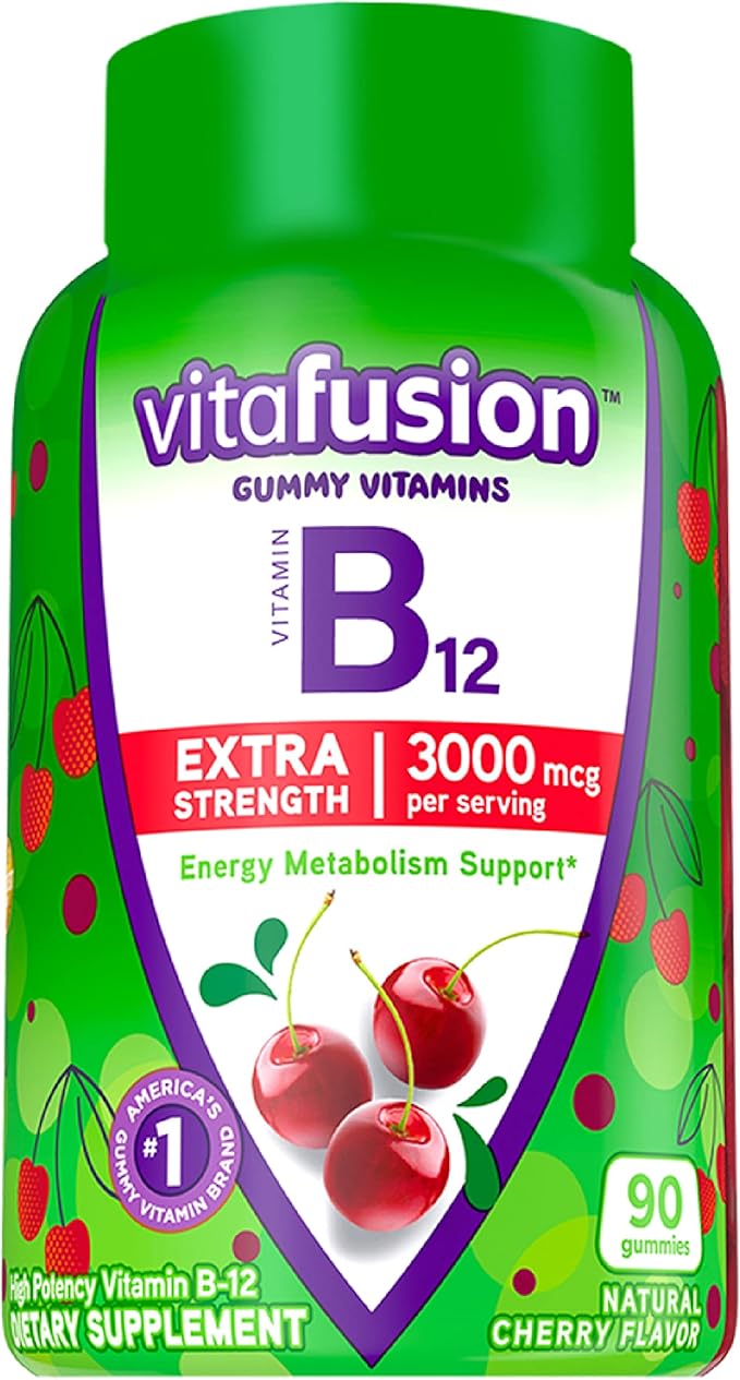 Vitafusion Gorgeous Hair Skin &amp Nails Multivitamin Plus Biotin Vitamin B12 Cherry Gummies for Energy Metabolism Support 135ct &amp 90ct