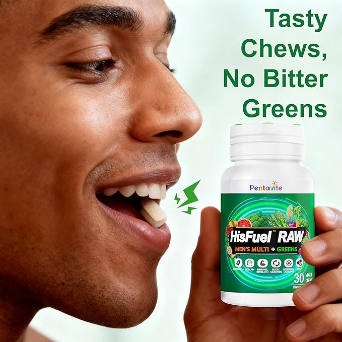 HisFuel Multivitamin for Men 20-in-1 Mens Vitamins with Natrual Fruits &amp Veggies Vitamins &amp Minerals Taurine Boost Energy &amp Health Support Immune &amp Antioxidant Shield 60 Days Sup