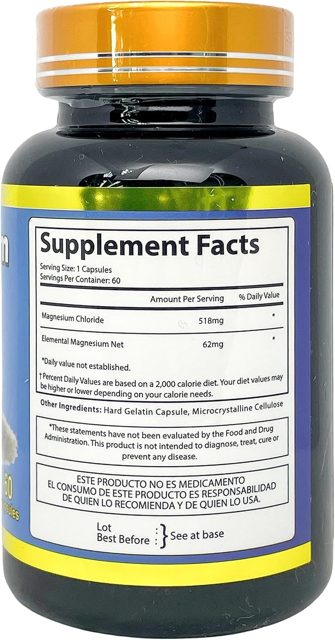 Magnesium Chloride 100% Natural 60 Capsules