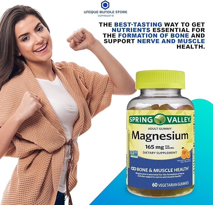 Magnesium 165mg – 60 Gummies Orange Flavor Magnesium Citrate Gummy Magnesium Gummies Chewable Magnesium Supplement for Bone &amp Muscle Health + 7 Day Pill Organizer Included (Pack of 3)