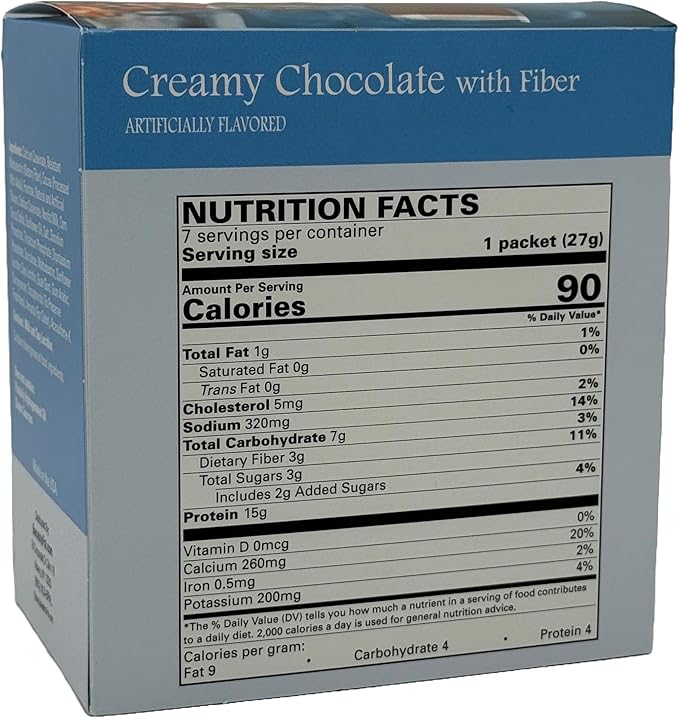 BariatricPal 15g Protein Aspartame-Free Pudding &amp Shake - Creamy Chocolate with Fiber (6-Pack)