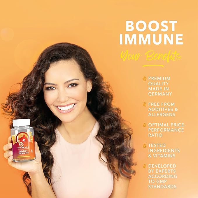 IvyBears® Men’s Hair Vitamins &amp Immune Support Gummies – Biotin Zinc Vitamins A C D &amp Zinc for Hair Growth and Immune Health – Vegan 2-Pack