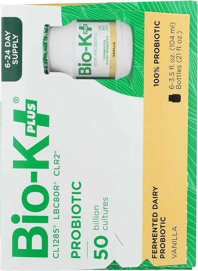 Bio-K Plus Vanilla Probiotic 6 Count 3.5 Fz