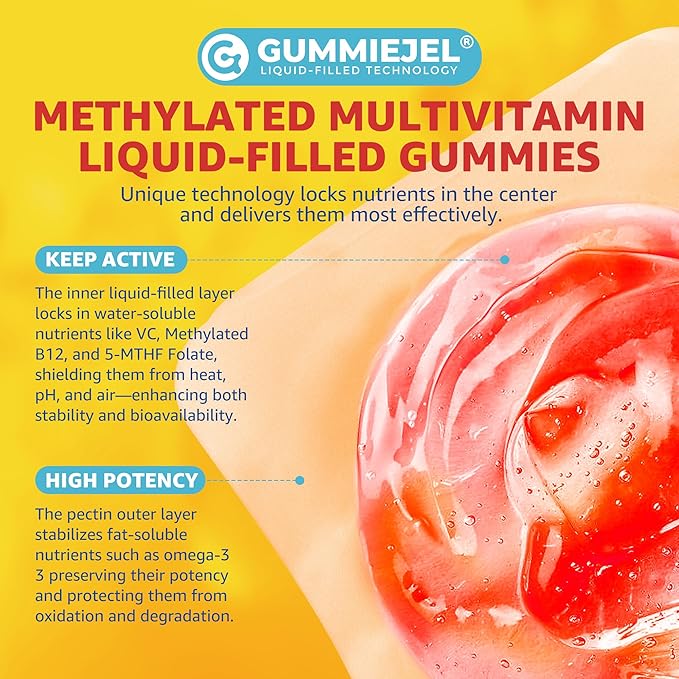 Kids Multivitamin Gummies with Iron Sugar Free Kids Daily Vitamins + Probiotics Algae Omega 3 (EPA/DHA) A C D Methyl B12 Folate B6 Zinc Biotin for Healthy Growth Immune Support 60 Count
