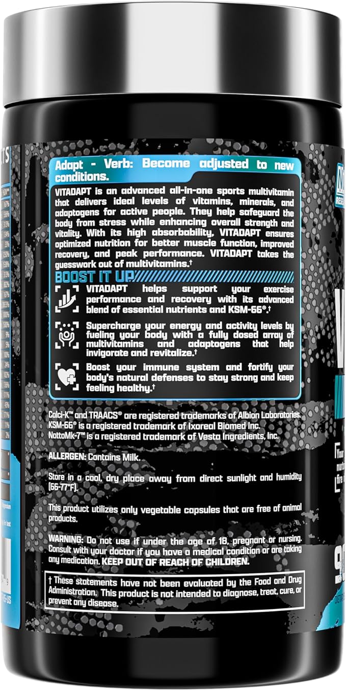 Nutrex Research Anabol Hardcore &amp Vitadapt Complete Sports Multivitamin with KSM-66 Ashwagandha