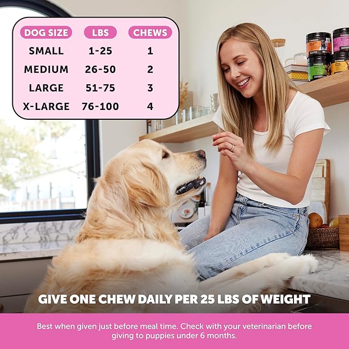 10-in-1 Dog Multivitamin Supplement with Glucosamine &amp Probiotics - Hip &amp Joint Support Digestive Health Immune Support Heart &amp Skin - All-in-One Daily Vitamins &amp Omega-3s for Dogs