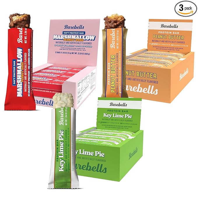 Barebells New On The Block Bundle (3 Mix Pack) – 36 Total Bars High Protein Snacks with 16g and 20g Protein &amp No Added Sugar – On-the-Go Breakfast or Post-Workout Treat