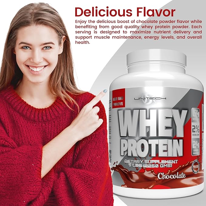 Unitech USK | Whey Chocolate Powder | Muscle Repair &amp Support | Quality Protein with Essential Amino Acids Enzymes &amp Minerals | Sports Supplement | Chocolate Flavor 80oz