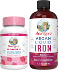 MaryRuth's Multivitamin Gummies for Women (Strawberry) &amp Iron Liquid (Berry) | Clean Label Project Verified® | Supplements for Beauty Immunity &amp Overall Health | Sugar Free Vegan Non-GMO