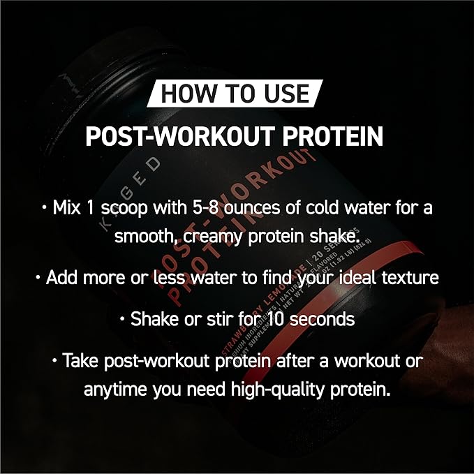 Kaged Post Workout Protein Powder | Strawberry Lemonade | Whey Protein Creatine Glutamine &amp Betaine | Re Recovery Drink | Supports Muscle Building | Supplements for Men &amp Women | 20 Servings