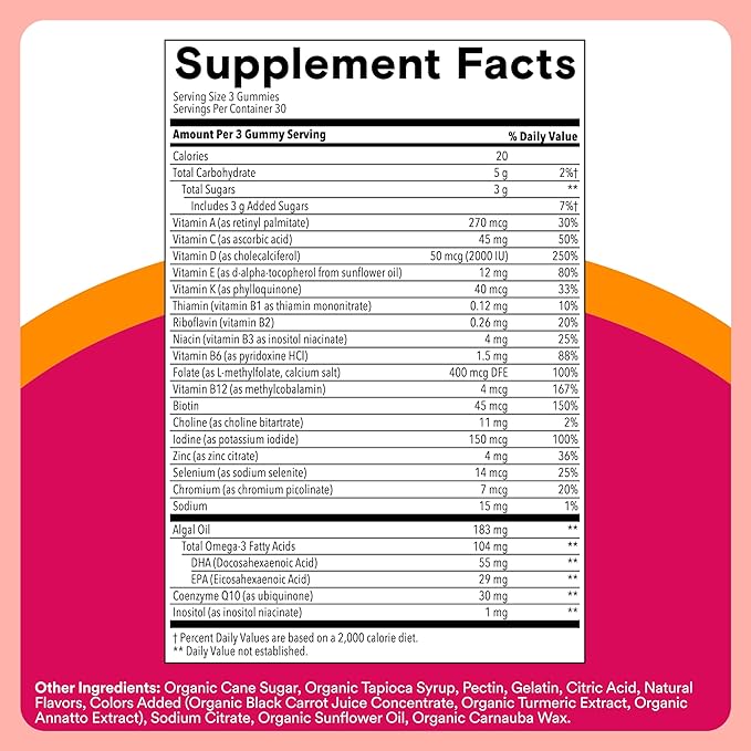 SmartyPants Mother &amp Daughter Daily Nutrition Bundle: Women’s + Teen Girl Multivitamin Gummies with Omega-3 Biotin Vitamins D3 B12 A &amp Zinc Gluten Free Non-GMO 90 &amp 60 Count (Pack of