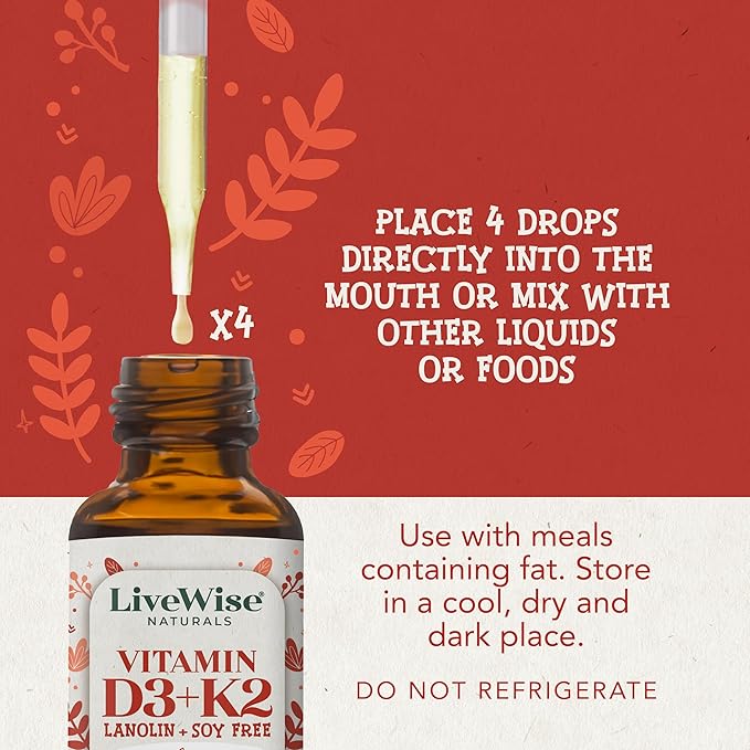 Vitamin D3 K2 Kids Liquid Drops - 112 Servings Ultra Concentrated Formulation Fast Absorption 800 IU &amp 35 MCG for Calcium &amp Bone Support - Daily Nutritional Support Parents Trust