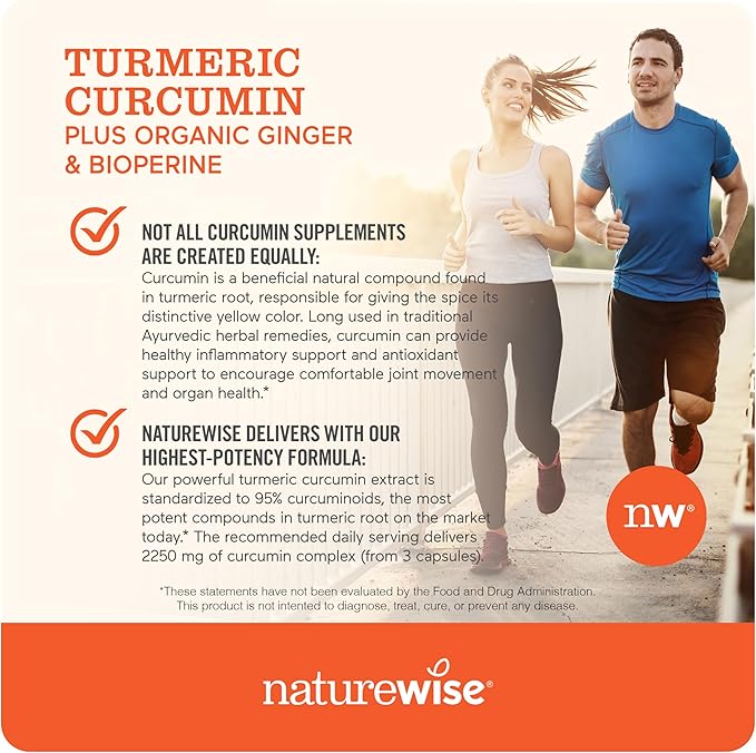 NatureWise Vitamin D3 5000IU (125mg) 360 Count + Curcumin Turmeric 2250mg w/Black Pepper 95% Curcuminoids Capsules 360-Count - Bundle for Immune &amp Joint Health - Gluten-Free Non-GMO