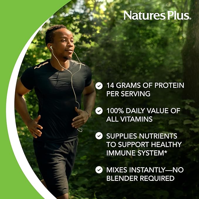 NaturesPlus SPIRU-TEIN Chocolate - 1.05 lb - Plant-Based Protein Shake - Non-GMO Vegetarian Gluten Free - 17 Total Servings