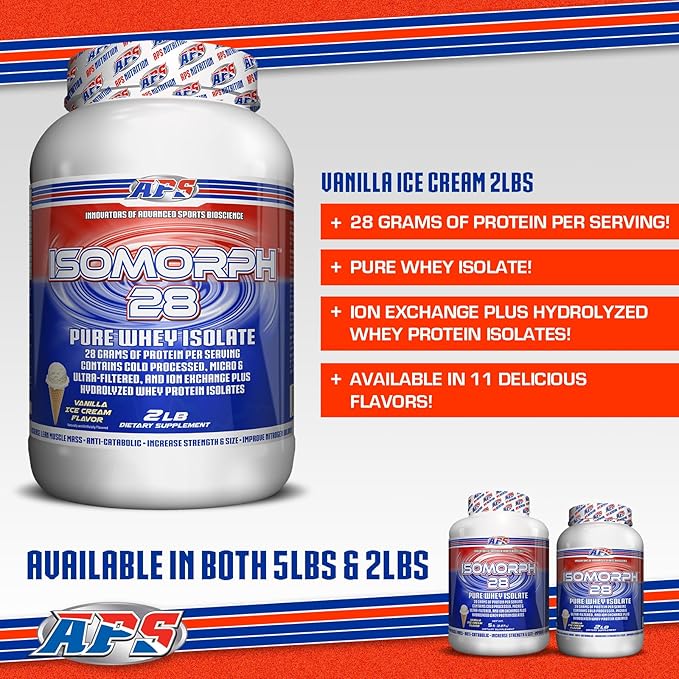 APS Nutrition Isomorph Protein Powder Supplement | Whey Protein Isolate | Ultra- Filtered | 28g Protein | Vanilla Ice Cream 2 Pound (Pack of 1)