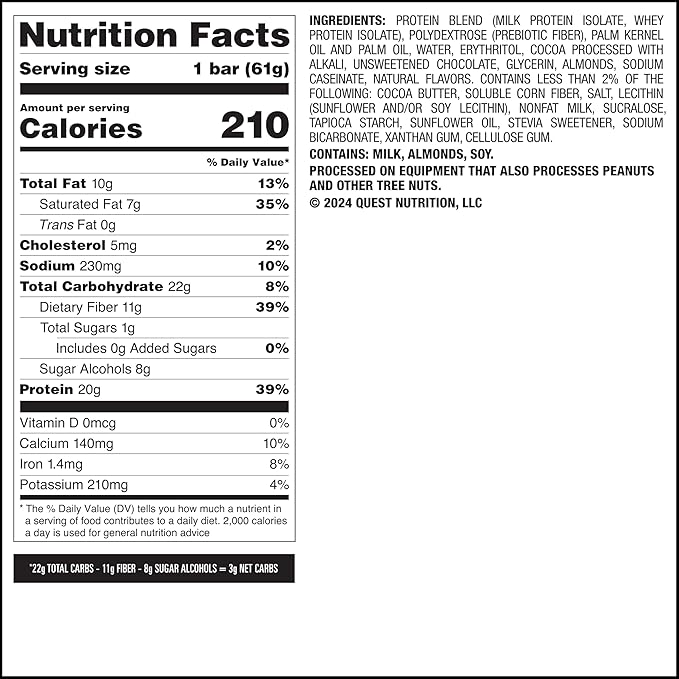 Quest Nutrition Overload Protein Bars Chocolate Explosion 20g Protein 1g Sugar 3g Net Carbs Gluten Free 12 Count