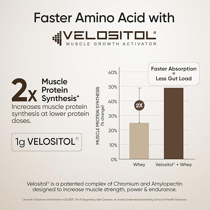 WELLBEING NUTRITION Whey Protein Isolate + Concentrate (Cappuccino) | 24g Protein 12g EAA 5.8g BCAA | Clinically Proven 2X Muscle Protein Synthesis| 4B CFU Probiotics &amp Digestive Enzymes | 1kg