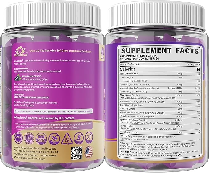 Calcium Chews 1200 mg Plus Vitamin D3 K2 Magnesium Zinc for Bone Muscle Calcium Suplements for Women Sugar Free Calcium Gummies 60 Cts