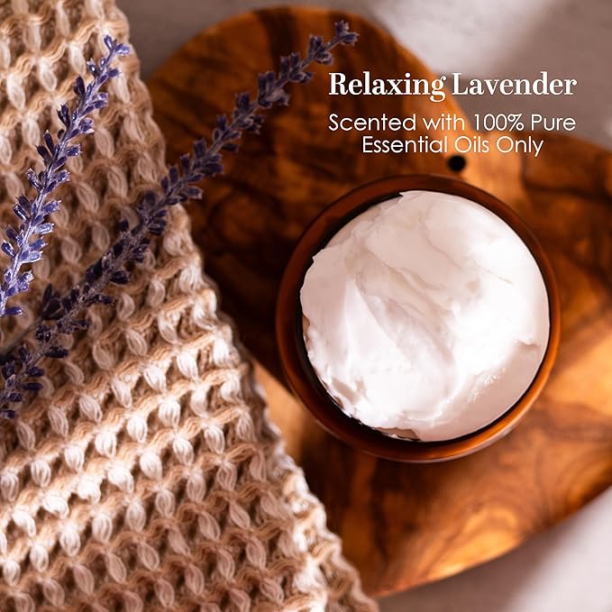 Better Shea Butter Magnesium Cream | Lavender | Relieves Leg Cramps and Muscle Tension | Night Lotion for Pregnancy Kids and Baby | Handcrafted with Organic Ingredients