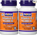 NOW Foods Vitamin D3 5000 Iu 240-softgels (Pack of 2)