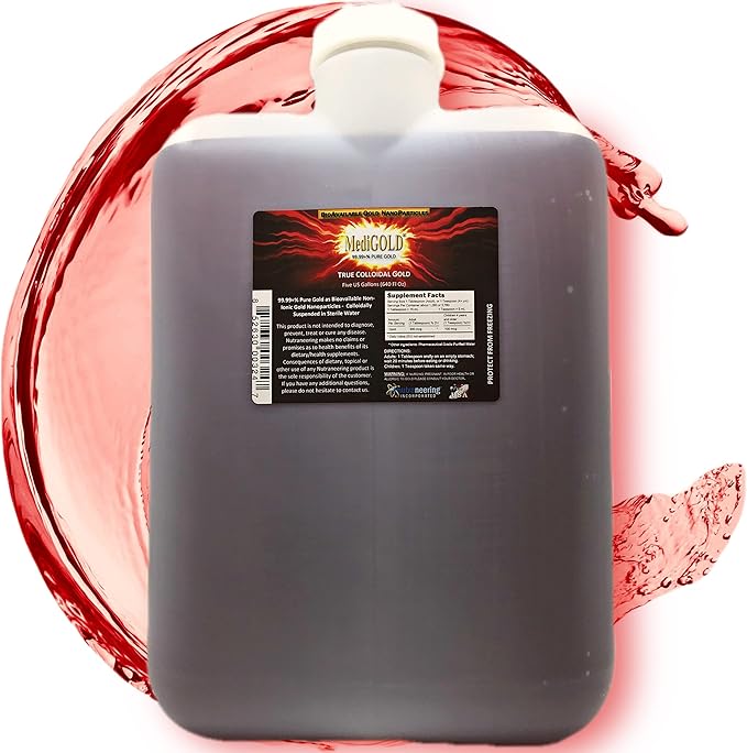 MediGOLD® True Colloidal Gold AuNP Nutritional Supplement - 5 Gallons in Plastic Carboy