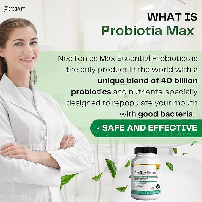 ProBiotia Max 40 Billion CFU Extra Strength Oral Probiotic Supplement 60 Capsules Supports Teeth and Gum Health Gluten Free (5)
