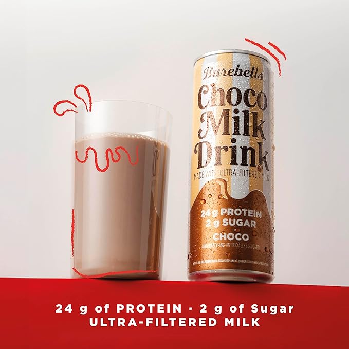 Barebells Choco Milk Drink – 24g Protein No Added Sugar* High Protein Chocolate Shake Ultra-Filtered Milk Ready-to-Drink – 11.2 fl oz (330ml) 12 Count