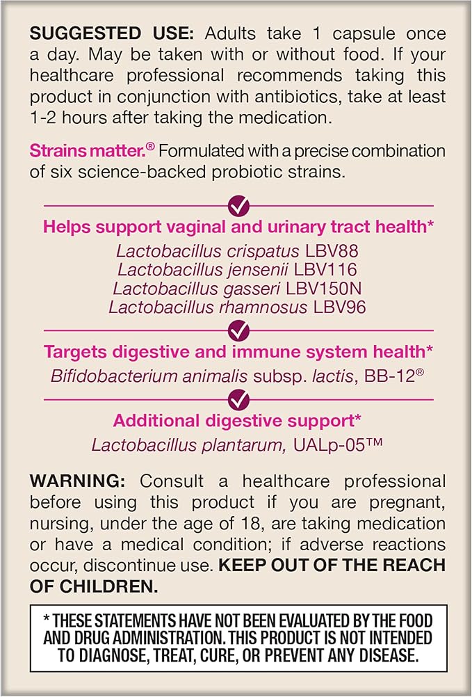 Jarrow Formulas Fem-Dophilus Advanced Vaginal &amp Digestive Probiotics 10 Billion CFU with 6 Science Backed Strains for Vaginal Urinary Tract Digestive &amp Immune Support 30 Capsules Shelf-St