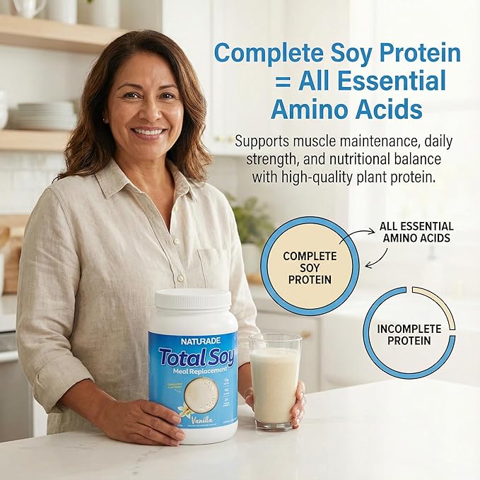 Total Soy Plant-Based Meal Replacement Powder | 13g Complete Soy Protein Low Carb Low Sugar | Supports Hormonal Balance Healthy Blood Sugar &amp Weight Management | Vanilla Vegan