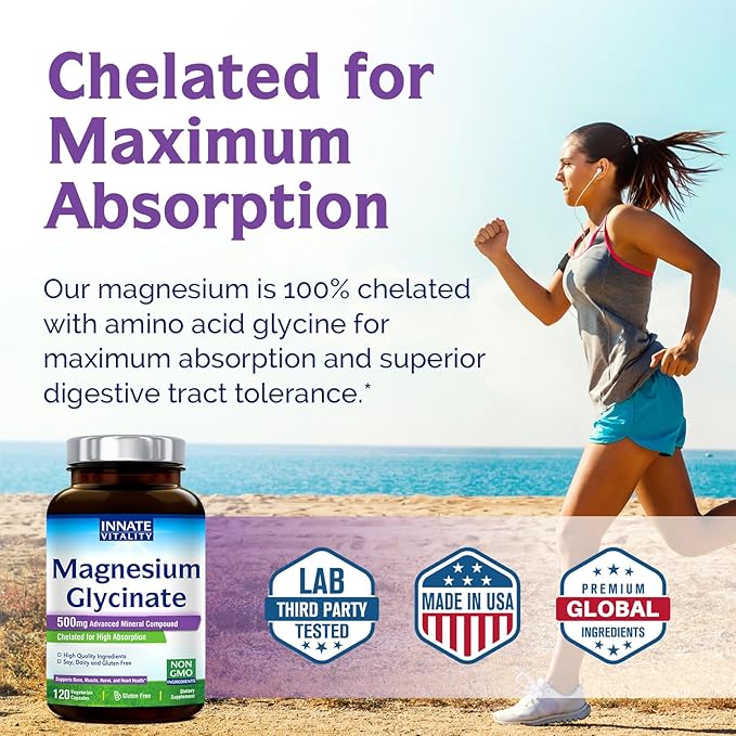 Innate Vitality Magnesium Glycinate &amp Turmeric Bundle High Absorption Joint Muscle &amp Nerve Health Black Pepper Extract Bundle &amp Save 120 Capsules &amp 90 Capsule