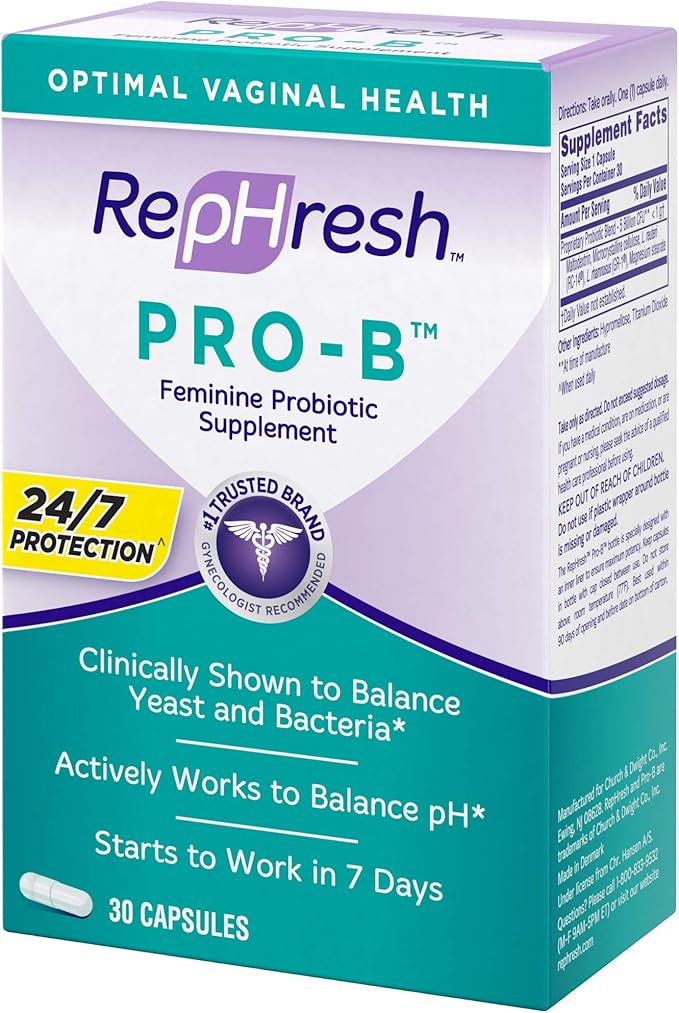 RepHresh Pro-B Probiotic Supplement for Women 30 Oral Capsules