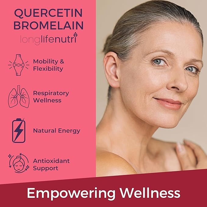 LongLifeNutri Hesperidin 1000 mg (240 Caps) &amp Quercetin 1000 mg + Bromelain 200 mg (120 Veg Caps) Bundle – 2–4 Month Supply Bioflavonoid &amp Enzyme Duo Non-GMO GMP Certified Made in USA