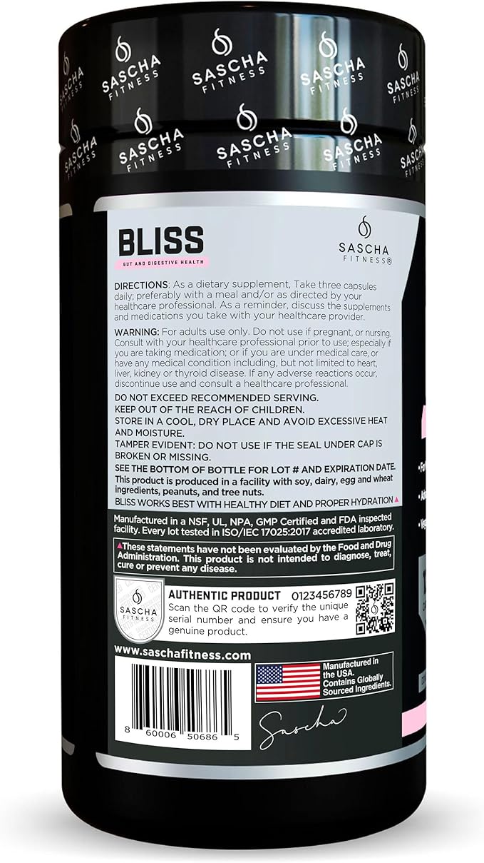 SASCHA FITNESS®️Gut and Digestive Health Support Pills | Prebiotics Probiotics &amp Enzyme Blend |Berberine HCIGluco Vantage®|Helps with BloatingFat Loss CravingsGlucose Metabolism30 Day Supply