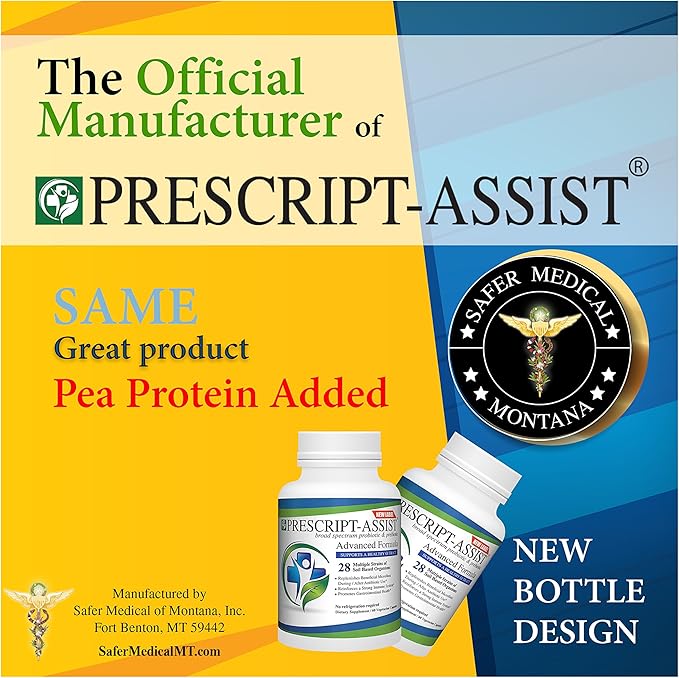 Prebiotics &amp Probiotics for Digestive &amp Immune Health with Pea Protein Advanced - Plant-Based 28 Strains Soil Microflora - Vegan Supports Muscle Recovery &amp Gut Health 60 Capsules by Pres