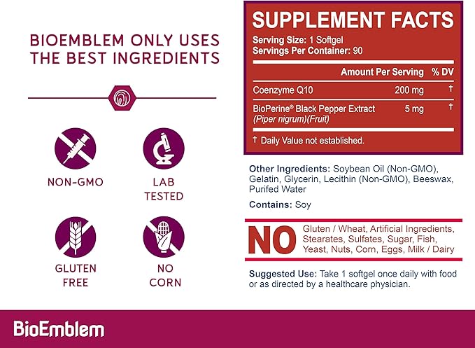 BioEmblem Beauty Probiotics for Women and CoQ10 with BioPerine 90 Count