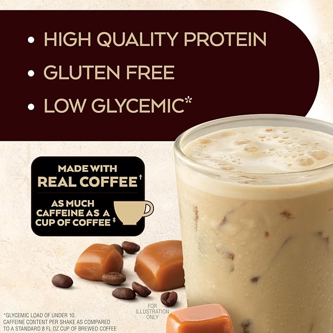 Atkins Café Caramel Protein Shake 15g Protein 3g Net Carb 1g Sugar + Atkins Peanut Butter Protein Wafer Crisps 10g Protein 4g Net Carb 1g Sugar 5 Count