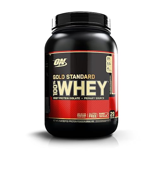 Optimum Nutrition Gold Standard 100% Whey Protein Powder Delicious Strawberry 2 Pound
