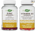 Nature's Way Immune Gummies Bundle Zinc Gummies Vitamin D3 Gummies Immune Support Delicious Berry and Fruit Flavors 120 Gummies Per Bottle