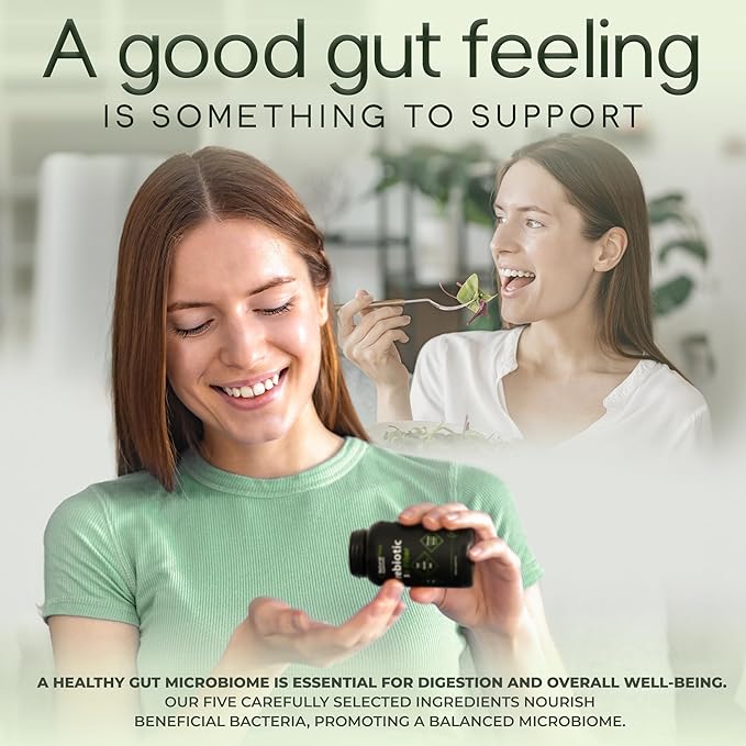 Prebiotic Fiber Supplement 5-in-1 Capsules - Natural Flow 5X Fiber XOS GOS FOS Acacia and Agave Inulin Daily Soluble Fiber Formula for Gut Support and Boost Good Bacteria Diversity 120 Caps