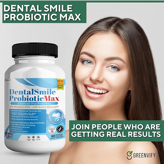 DentalSmile ProbioticMax Advanced Oral Probiotic Supplement 40 Billion CFU 60 Capsules Gluten Free (3)