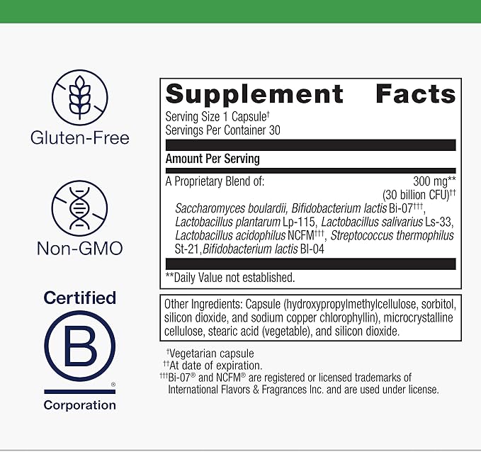 Metagenics UltraFlora Spectrum - Shelf-Stable Probiotic for Gut &amp Digestive Wellness Healthy Microbiome &amp Flora Support* - Non-GMO &amp Gluten-Free - 1-Month Supply - 30 Capsules