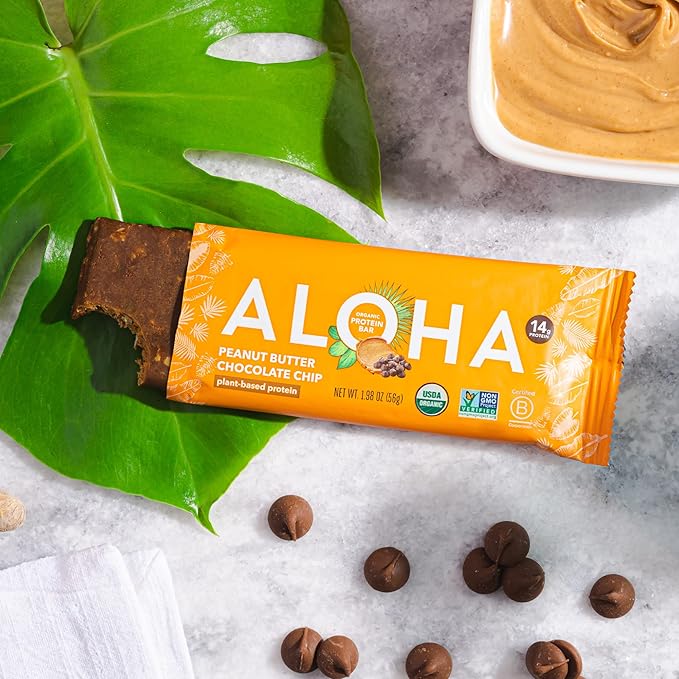 ALOHA Organic Plant Based Protein Bars - 3 Flavor Variety Pack - 12 Count 1.98oz Bars - Vegan Snacks Low Sugar Gluten-Free Low Carb Paleo Non-GMO Stevia-Free No Sugar Alcohol Sweeteners