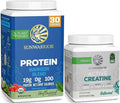 Sunwarrior Unflavored Creatine Powder &amp Organic Plant Based Protein Powder Set | Bundle &amp Save | Creatine Monohydrate Plus Vegan Organic Protein Supplements (60 Servings 30 Servings)