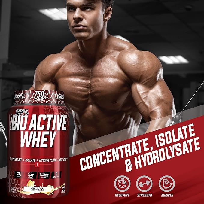 iSatori Bio-GRO Vanilla Ice Cream (60 Servings) &amp Bio-Active Whey Protein Powder Vanilla Swirl (30 Servings)