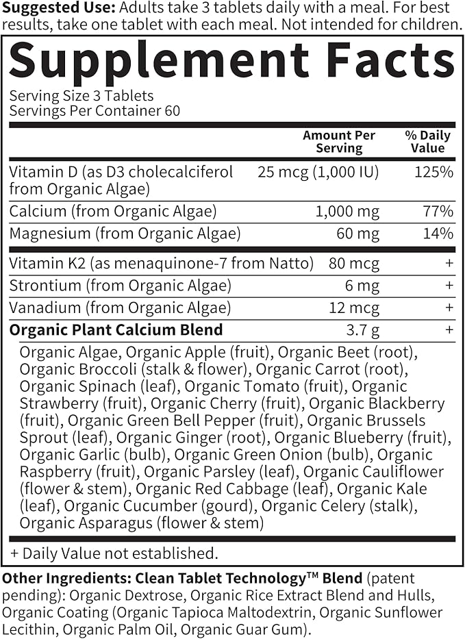 Garden of Life Calcium Supplement with Magnesium &amp Organic Vitamin D3 K2 Made from Whole Foods Gluten-Free 180 Count