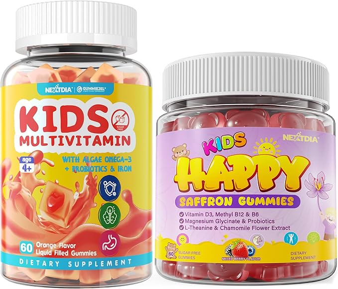 2 Pack Kids Multivitamin Gummies + 2 Pack Kids Saffron Gummies