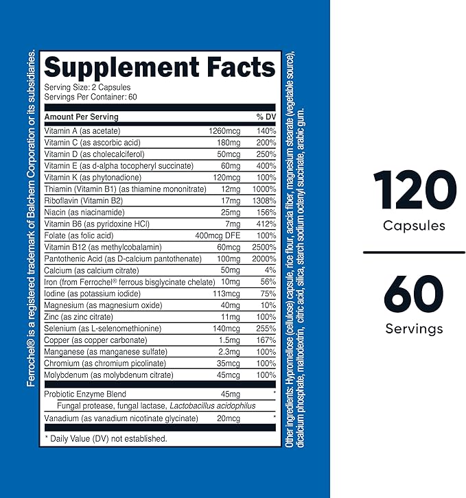 Nutricost Multivitamin with Probiotics 120 Vegetarian Capsules - Packed with Vitamins &amp Minerals (Pack of 2)